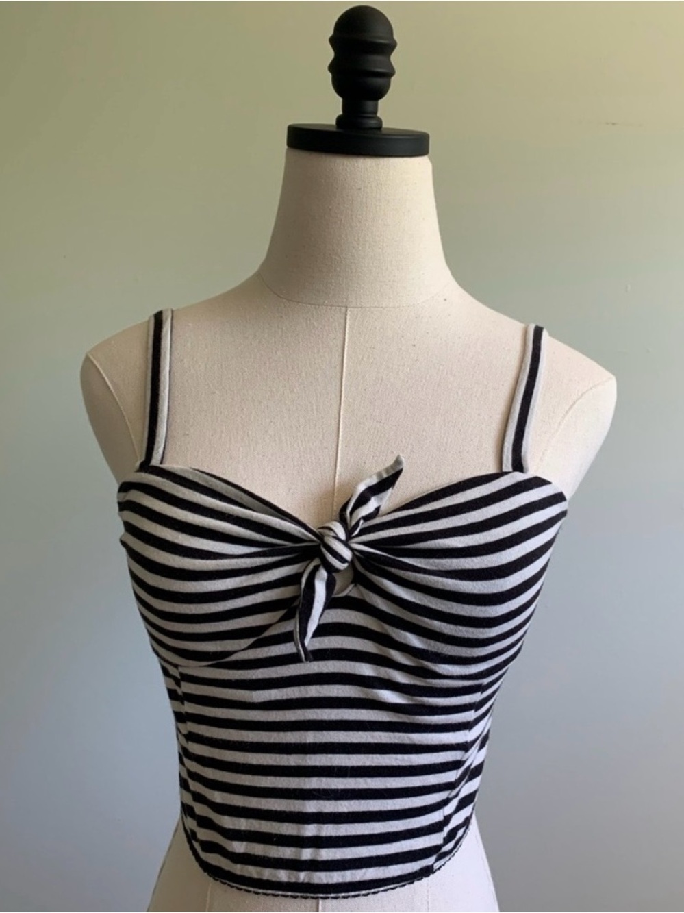 Striped Kimchi Blue Corset Top - Black & White